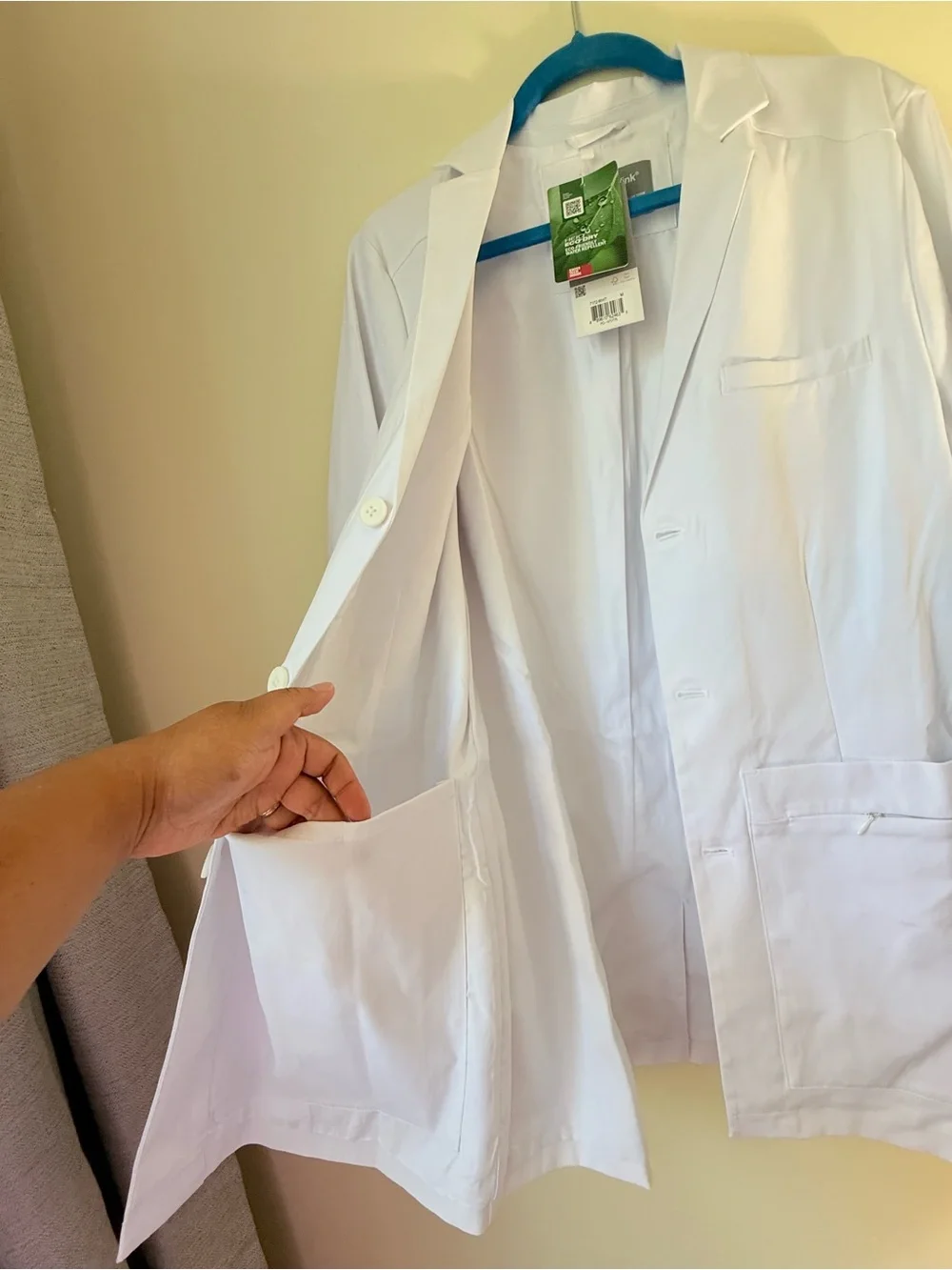 NWT WonderWink Men's White Lab Coat Jacket